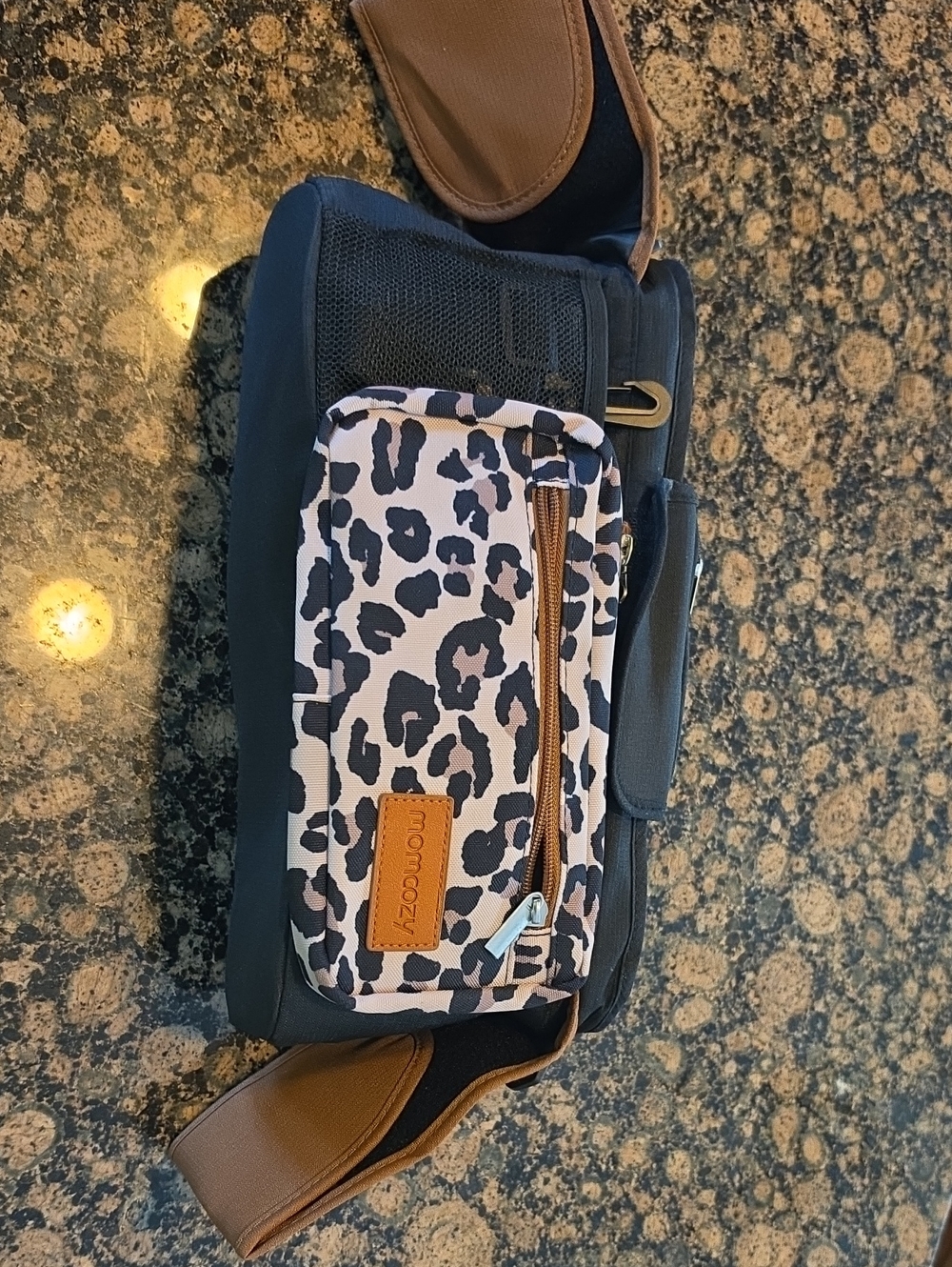 MomCozy Leopard Print Stroller Organizer